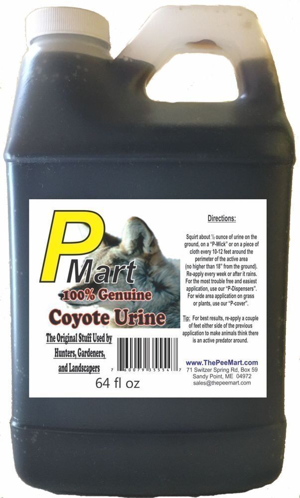 The Pee Mart - Coyote Urine 64 fl oz Bulk Filler! - Groundhog Repellent