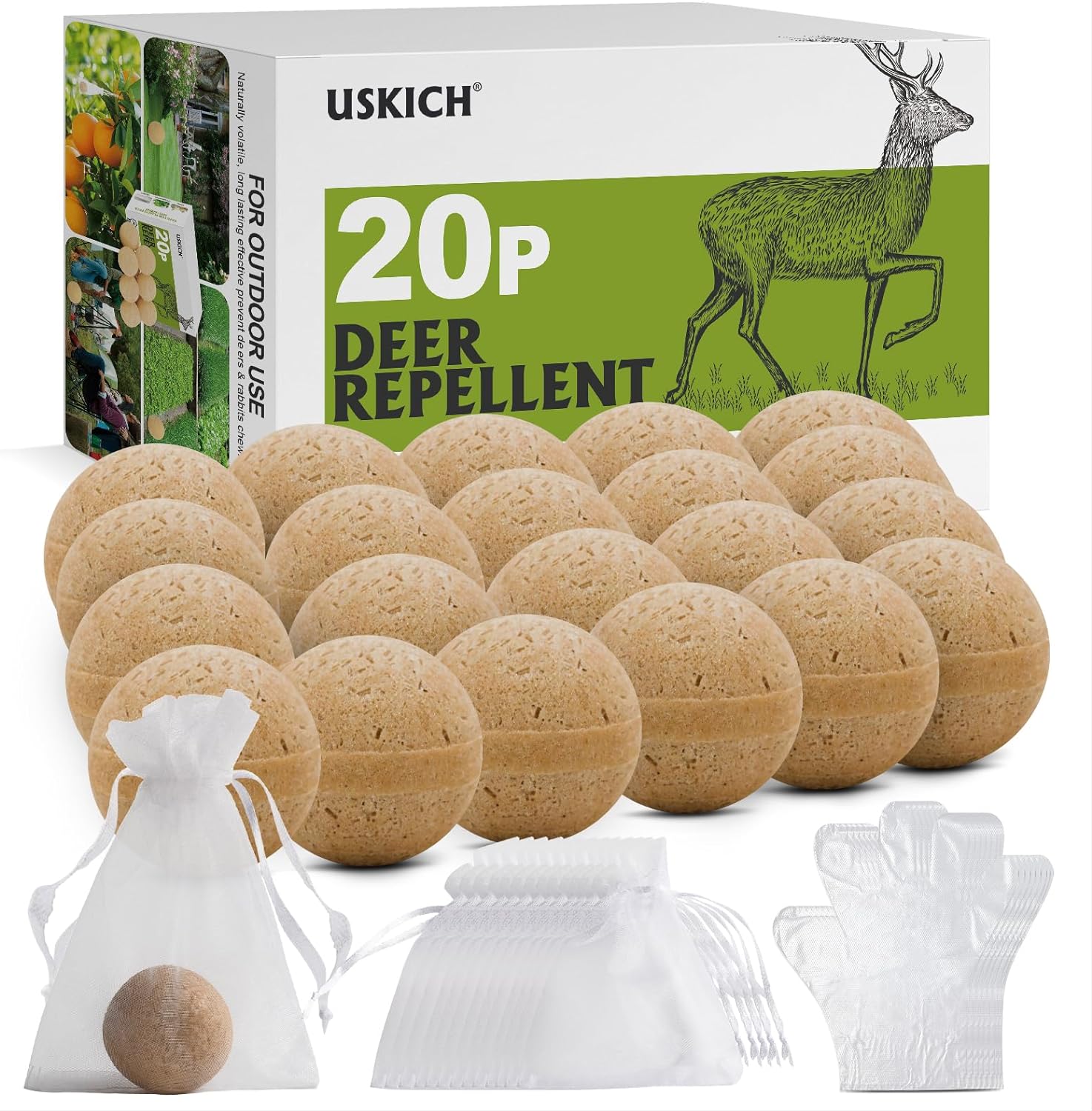 20 Pack Deer Repellent, Rabbit Repellent, Deer Deterrent, Powerful Deer Repellent Outdoor for Plants, Rabbit Repellant for Garden, Deer Repellent - 1