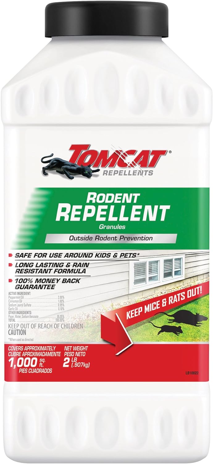 Tomcat Repellents Rodent Repellent Granules - Safe for Use Around Kids and Pets, 1-Pack, 2 lb - 1